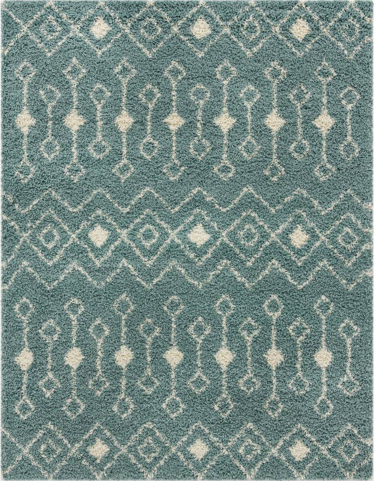 Detail image of  7' 10 x 7' 10 Moroccan Trellis Shag Square Rug