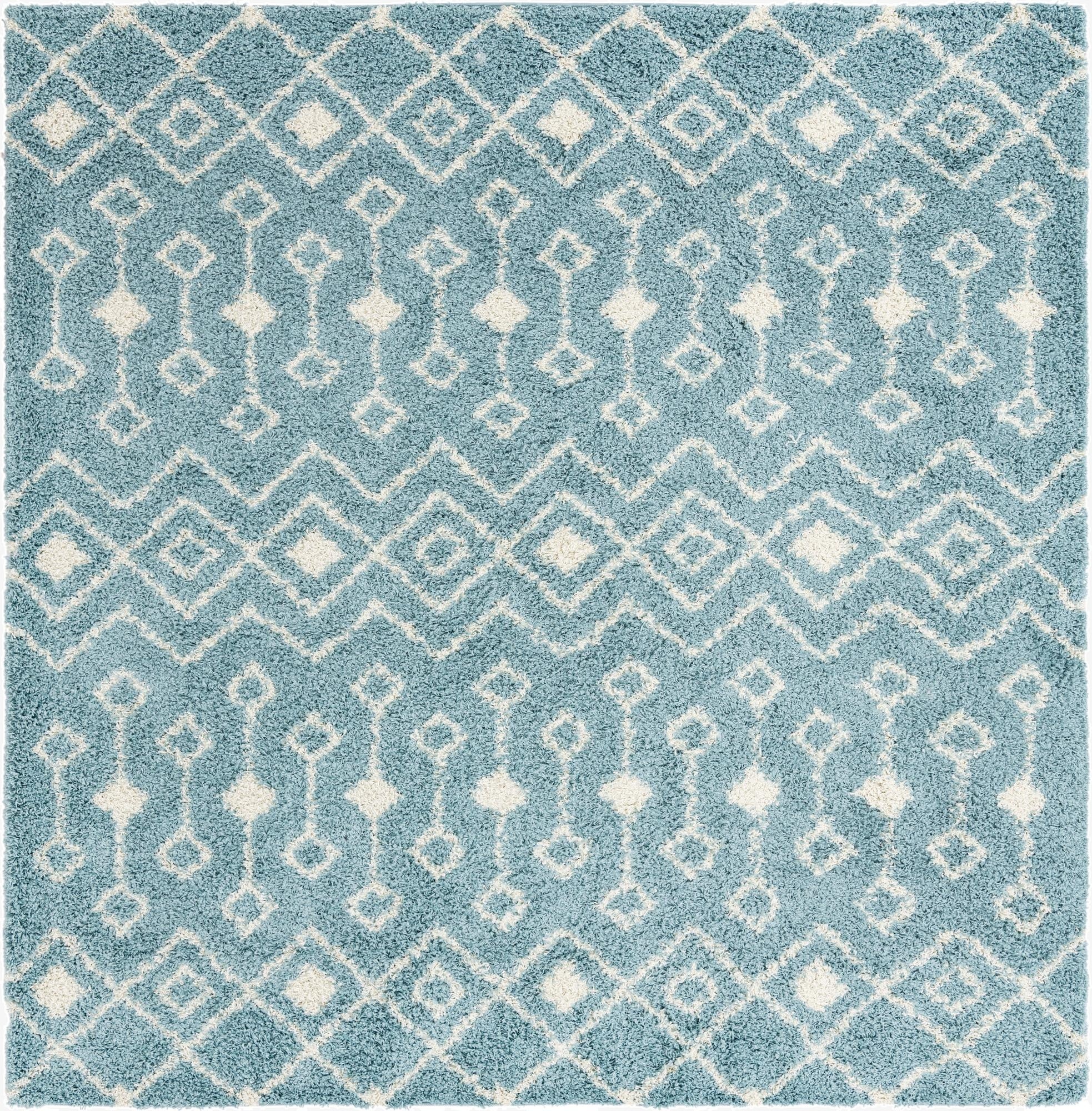  10' x 10' Moroccan Trellis Shag Square Rug