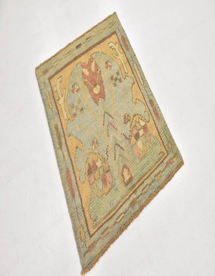 Detail image of  2' 9 x 3' 3  Hand Knotted Oushak Wool Square Rug