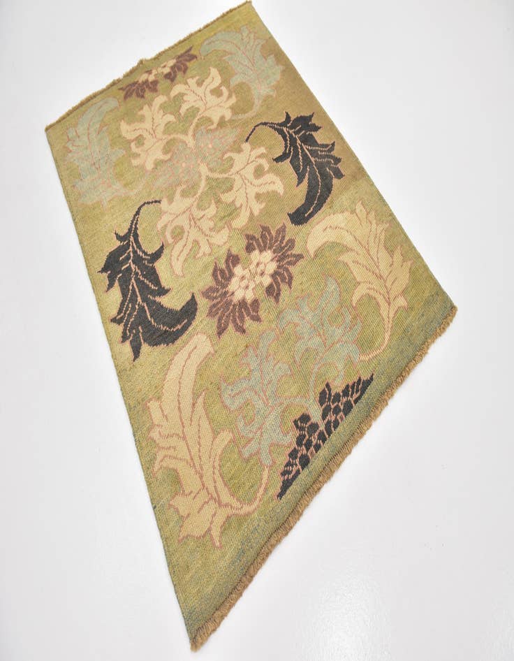 Detail image of  4' 2 x 5' 3  Hand Knotted Oushak Wool Square Rug