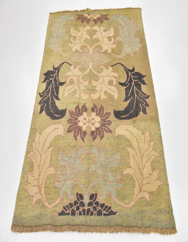 Detail image of  4' 2 x 5' 3  Hand Knotted Oushak Wool Square Rug