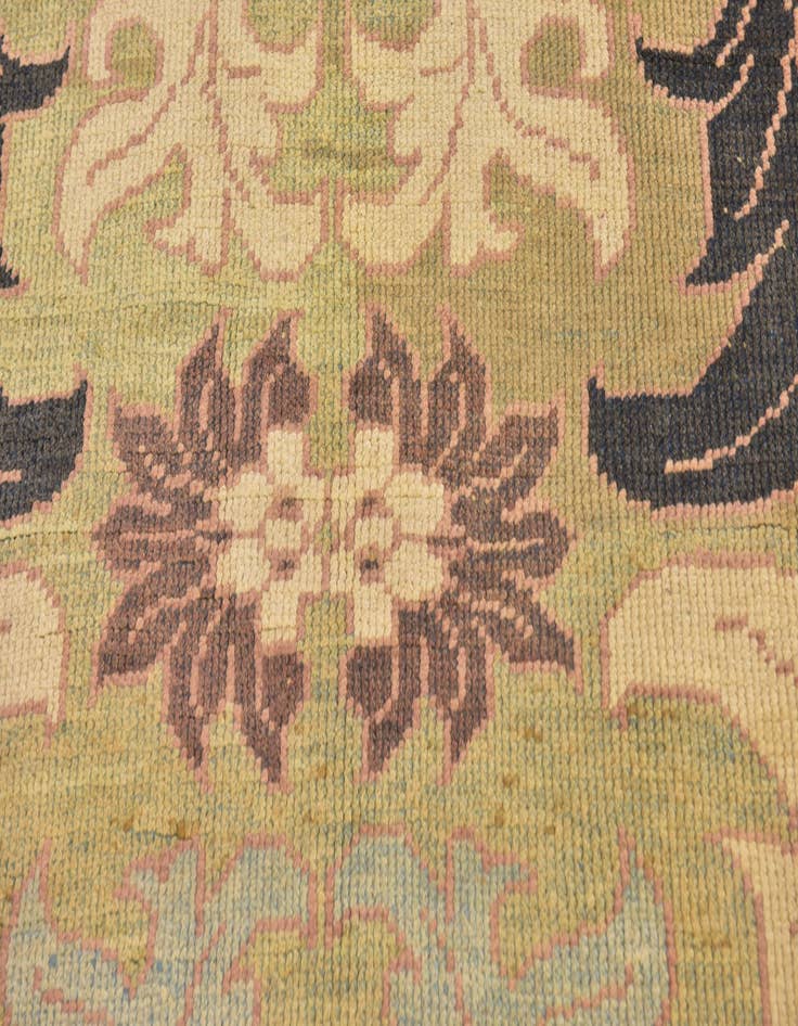 Detail image of  4' 2 x 5' 3  Hand Knotted Oushak Wool Square Rug