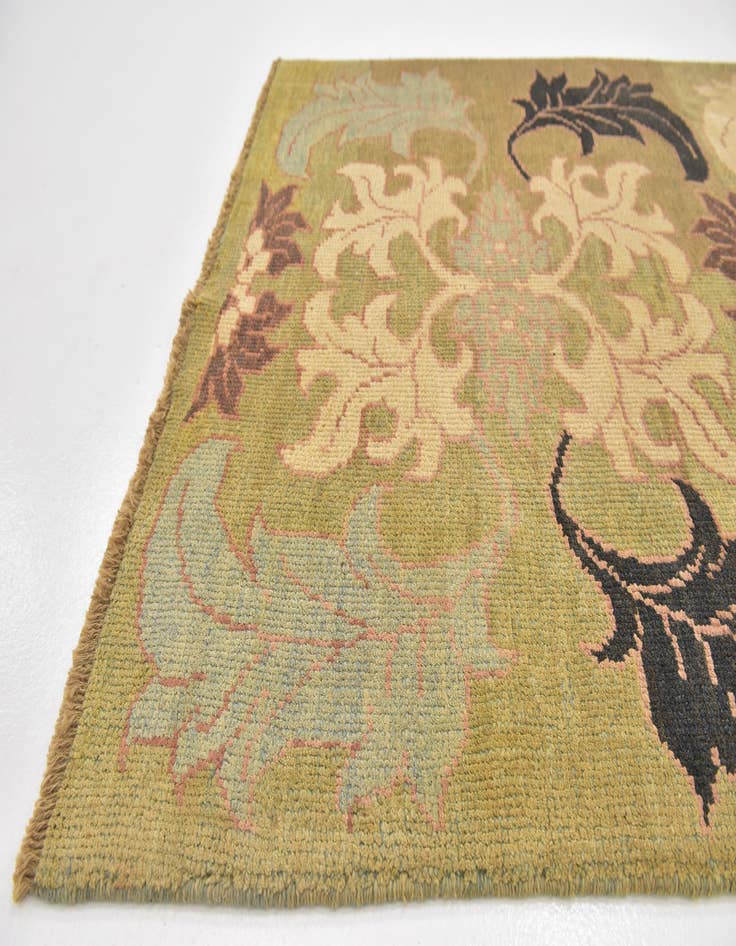 Detail image of  4' 2 x 5' 3  Hand Knotted Oushak Wool Square Rug