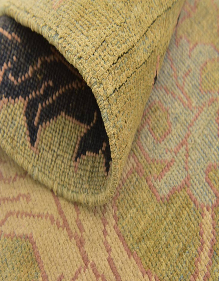 Detail image of  4' 2 x 5' 3  Hand Knotted Oushak Wool Square Rug