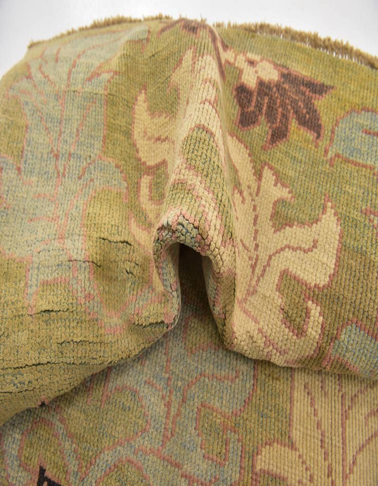 Detail image of  4' 2 x 5' 3  Hand Knotted Oushak Wool Square Rug