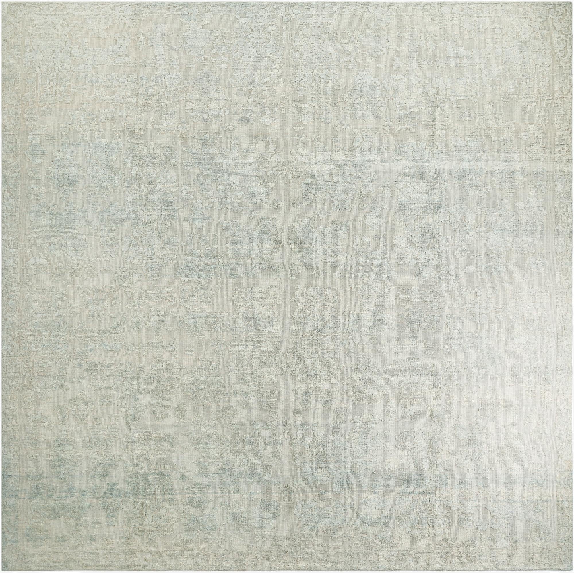  13' x 13'  Hand Knotted Oushak Wool Square Rug