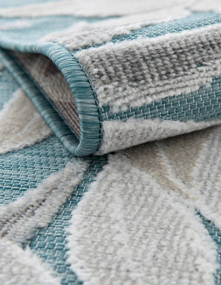 Detail image of  8' 2 x 8' 2  Washable Botanical Indoor / Outdoor Square Rug