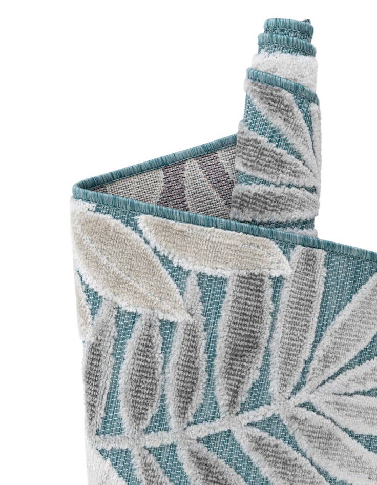 Detail image of  8' 2 x 8' 2  Washable Botanical Indoor / Outdoor Square Rug