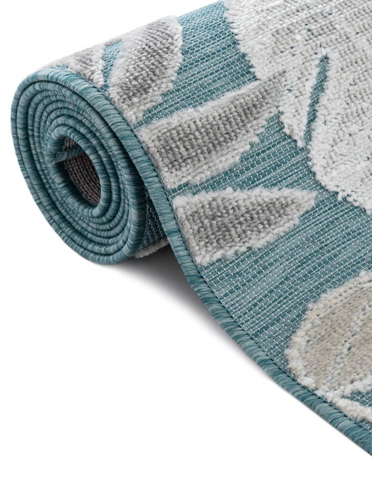 Detail image of  8' 2 x 8' 2  Washable Botanical Indoor / Outdoor Square Rug