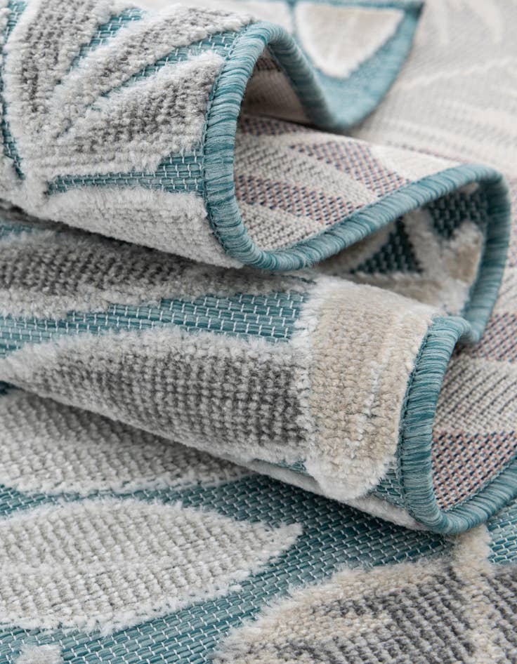 Detail image of  8' 2 x 8' 2  Washable Botanical Indoor / Outdoor Square Rug