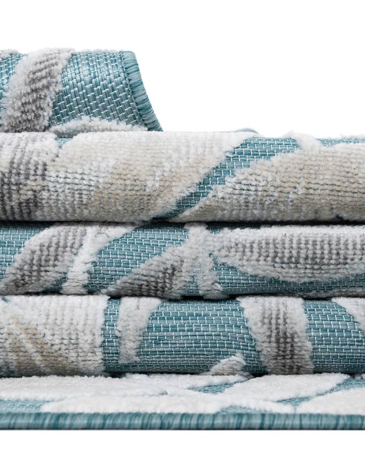 Detail image of  8' 2 x 8' 2  Washable Botanical Indoor / Outdoor Square Rug