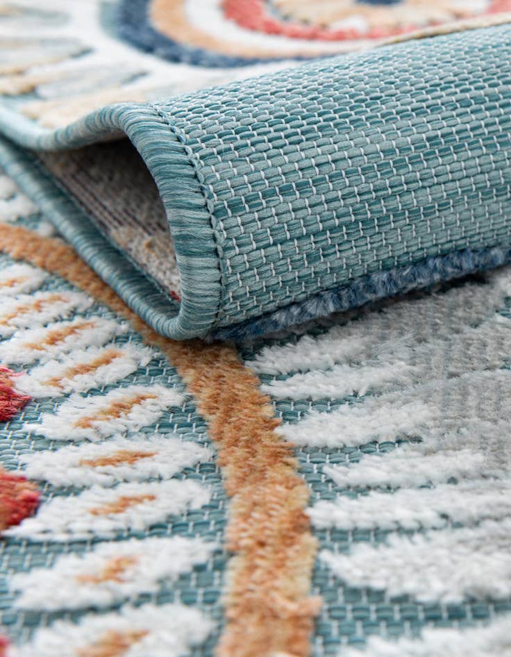 Detail image of  8' 2 x 8' 2  Washable Botanical Indoor / Outdoor Square Rug