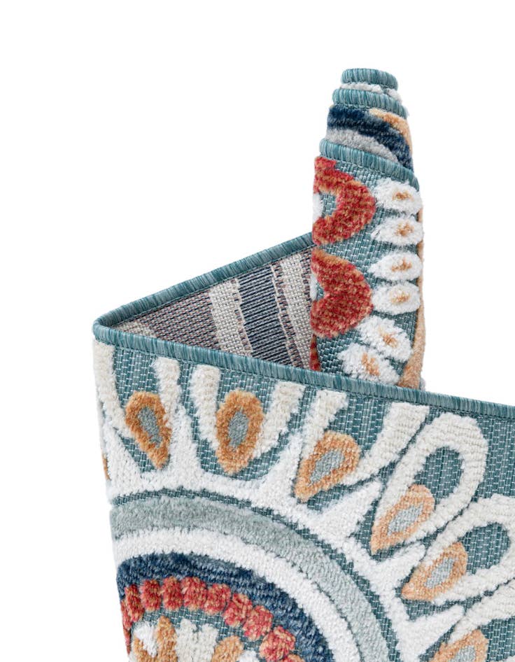 Detail image of  8' 2 x 8' 2  Washable Botanical Indoor / Outdoor Square Rug