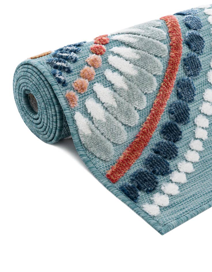 Detail image of  8' 2 x 8' 2  Washable Botanical Indoor / Outdoor Square Rug