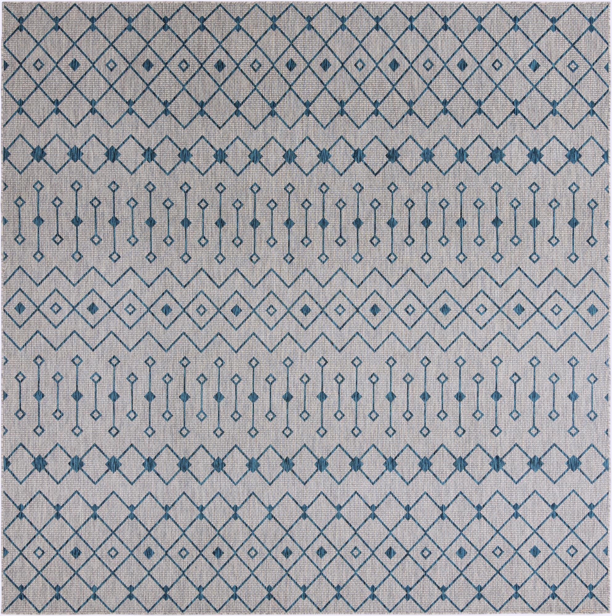  10' 8 x 10' 8  Washable Lattice Indoor / Outdoor Square Rug