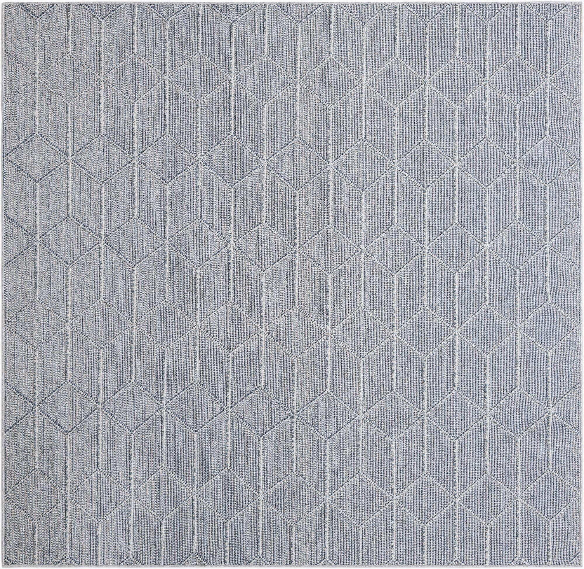  7' 10 x 7' 10  Washable Lattice Indoor / Outdoor Square Rug