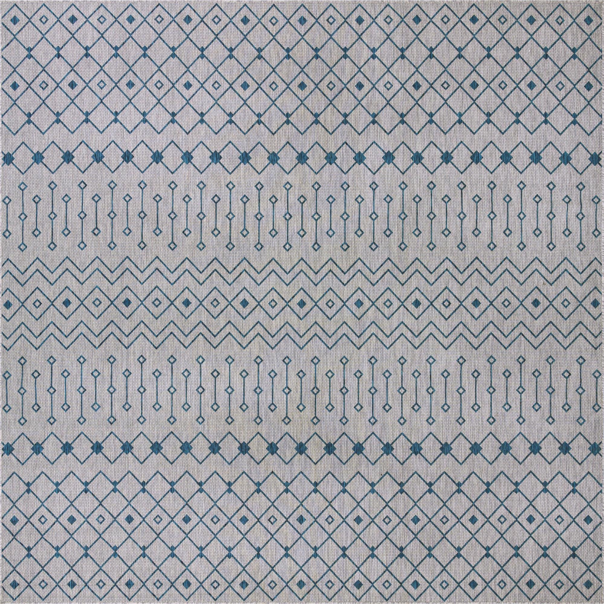  13' x 13'  Washable Lattice Indoor / Outdoor Square Rug