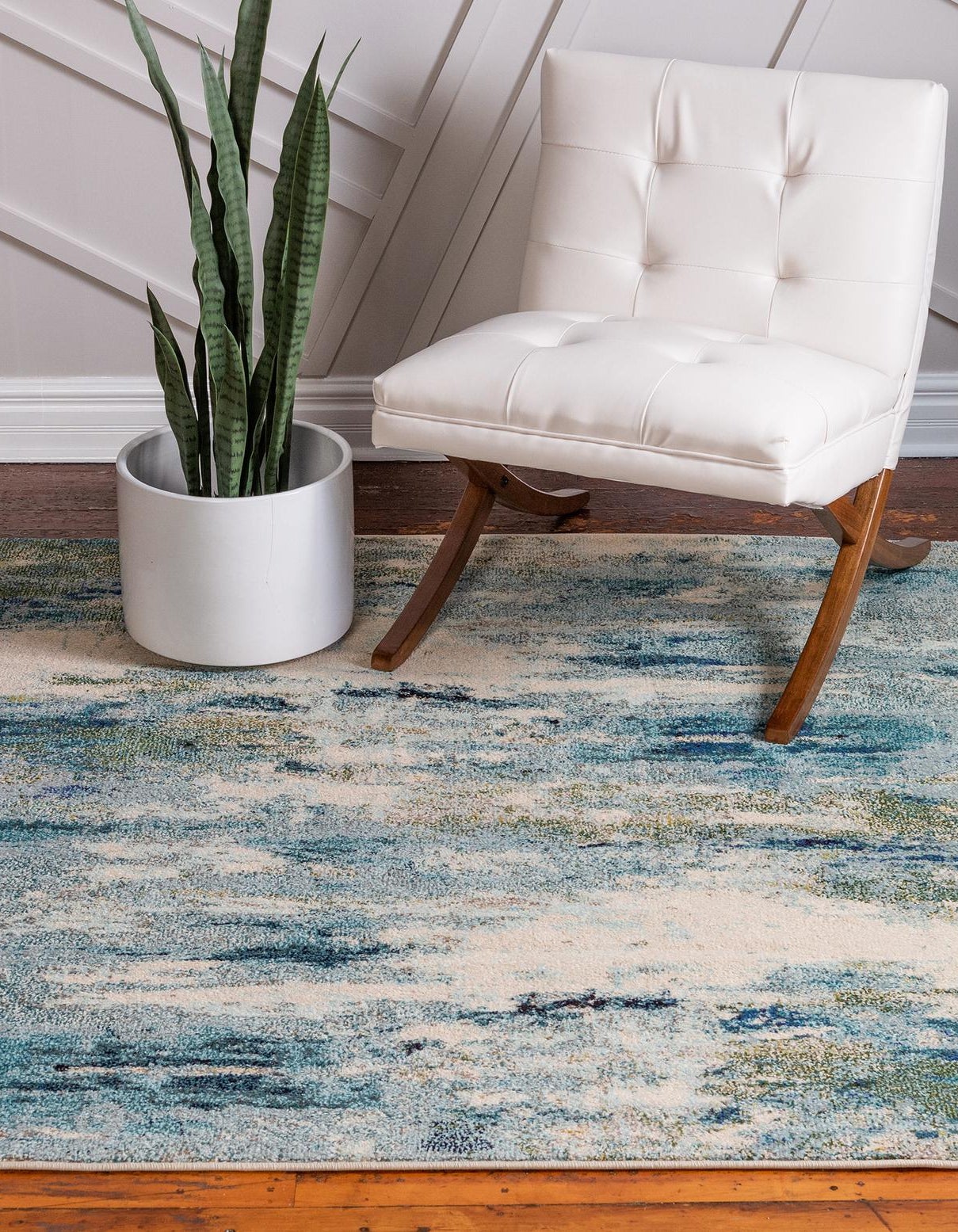 Light Blue 8' x 8' Theia Square Rug | Rugs.com