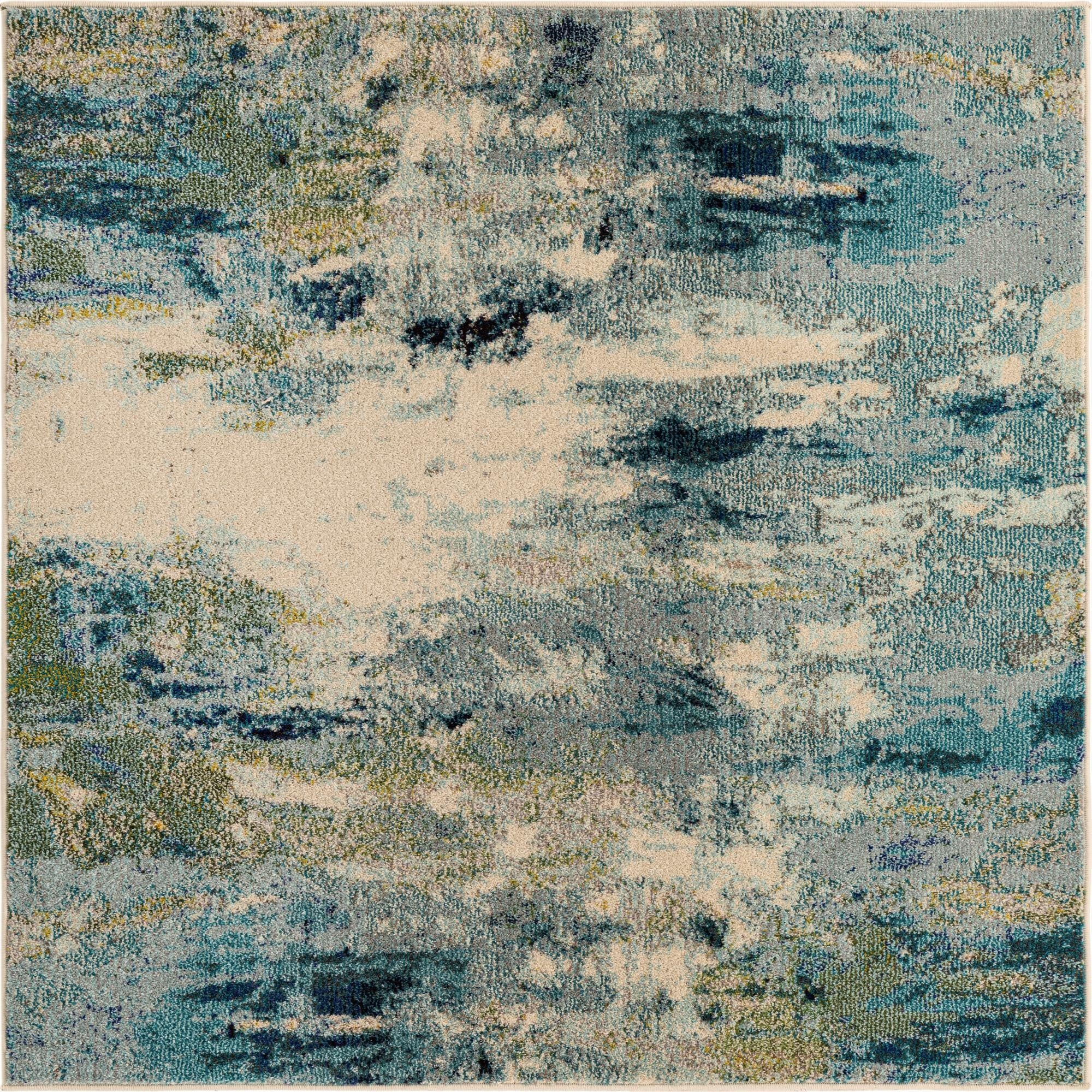  5' x 5'  Washable Theia Square Rug
