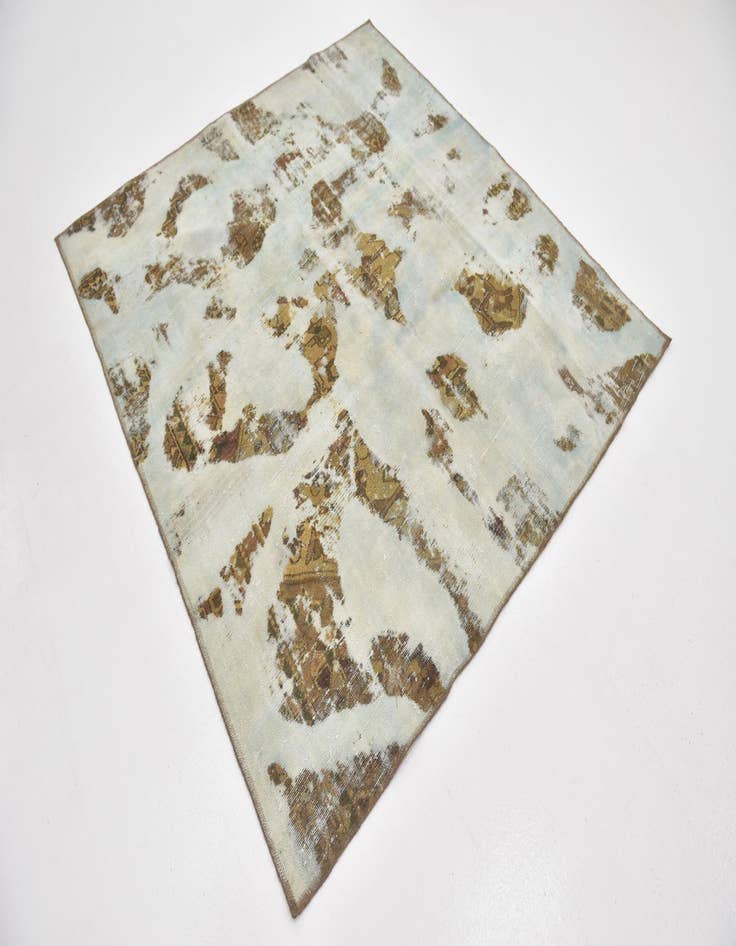 Detail image of  5' 9 x 6'  Hand Knotted Ultra Vintage Persian Wool Square Rug