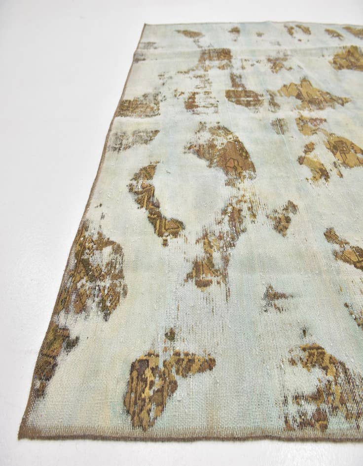 Detail image of  5' 9 x 6'  Hand Knotted Ultra Vintage Persian Wool Square Rug