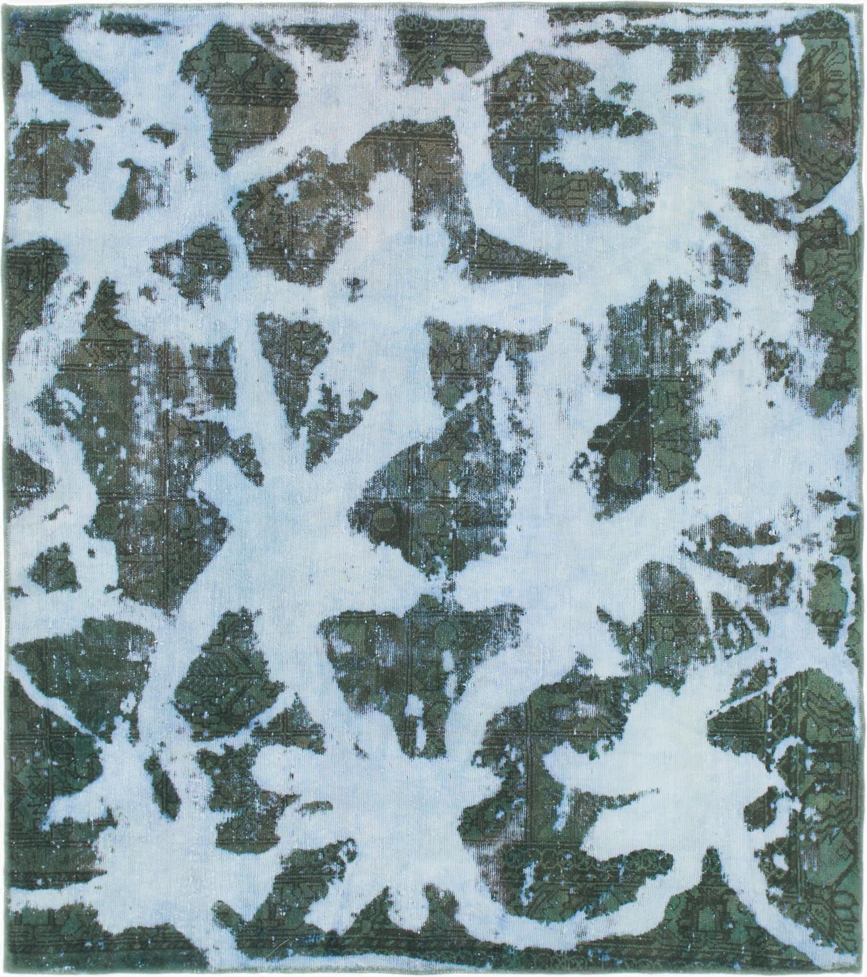  5' 10 x 6' 8  Hand Knotted Ultra Vintage Persian Wool Square Rug