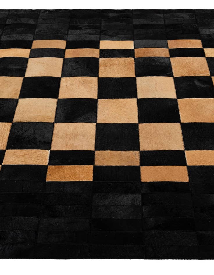 Detail image of  5' 2 x 7' 11 Cowhide - Patchwork Rug