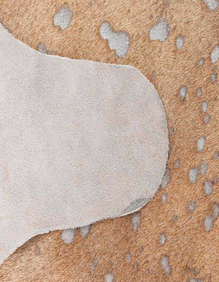 Detail image of  5' 7 x 6' Cowhide Leather Square Rug