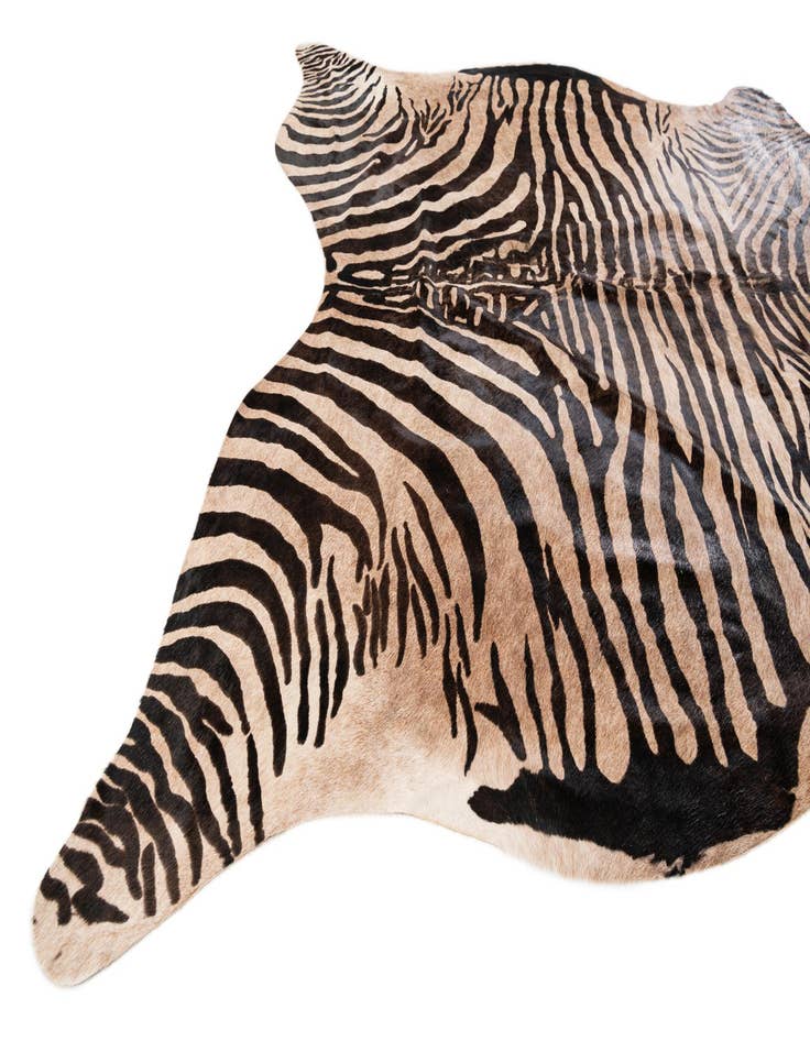 Detail image of  6' 4 x 6' 7 Cowhide Leather Freeform Rug