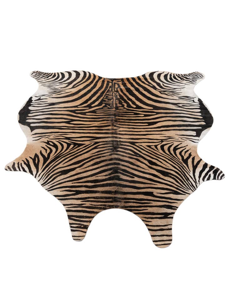 Detail image of  6' 6 x 6' 9 Cowhide Leather Freeform Rug