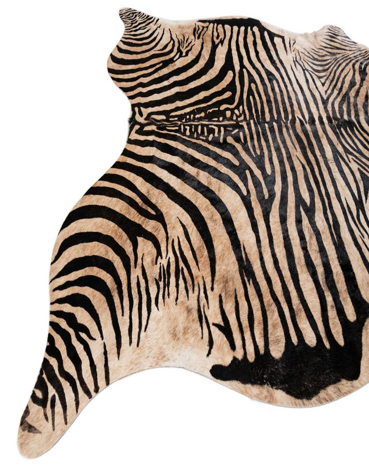 Detail image of  6' 6 x 7' Cowhide Leather Freeform Rug