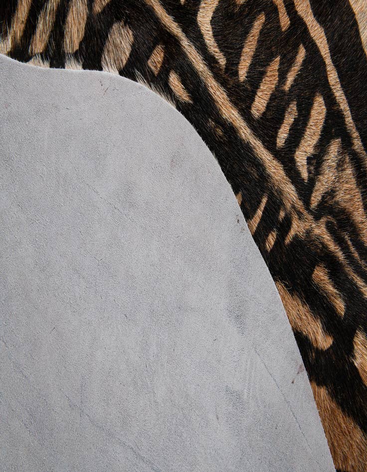 Detail image of  6' 2 x 6' 8 Cowhide Leather Freeform Rug