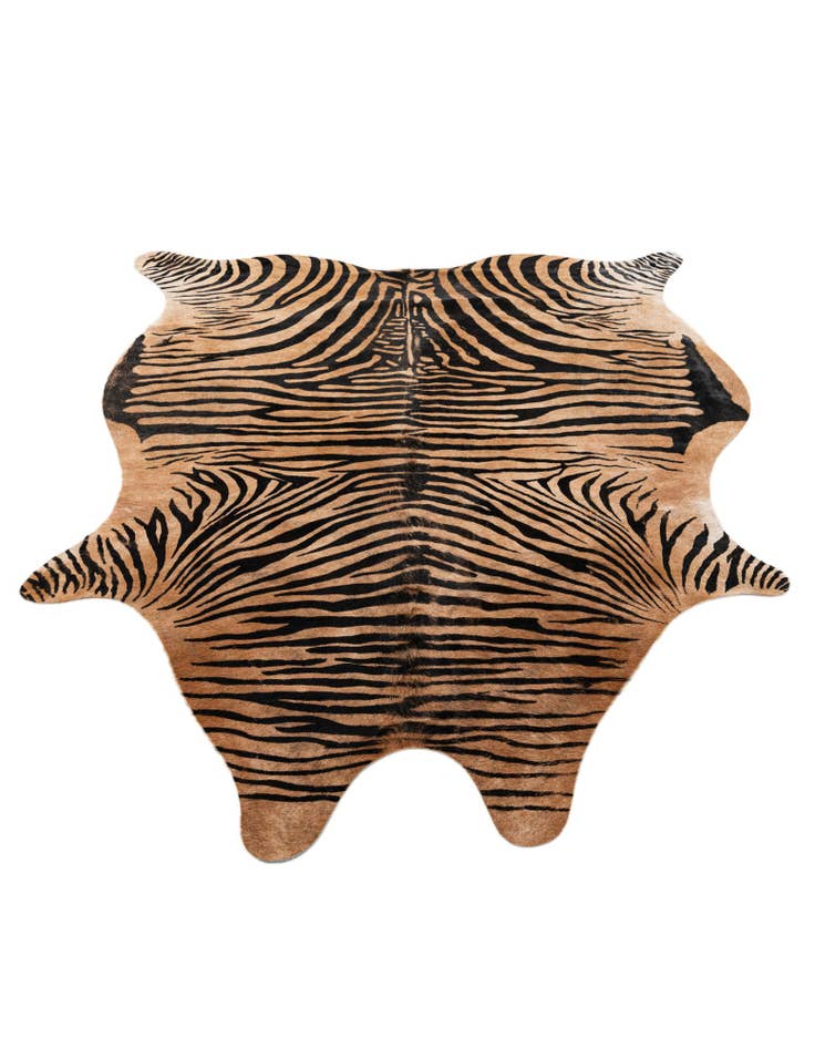 Detail image of  6' 3 x 7' 2 Cowhide Leather Freeform Rug