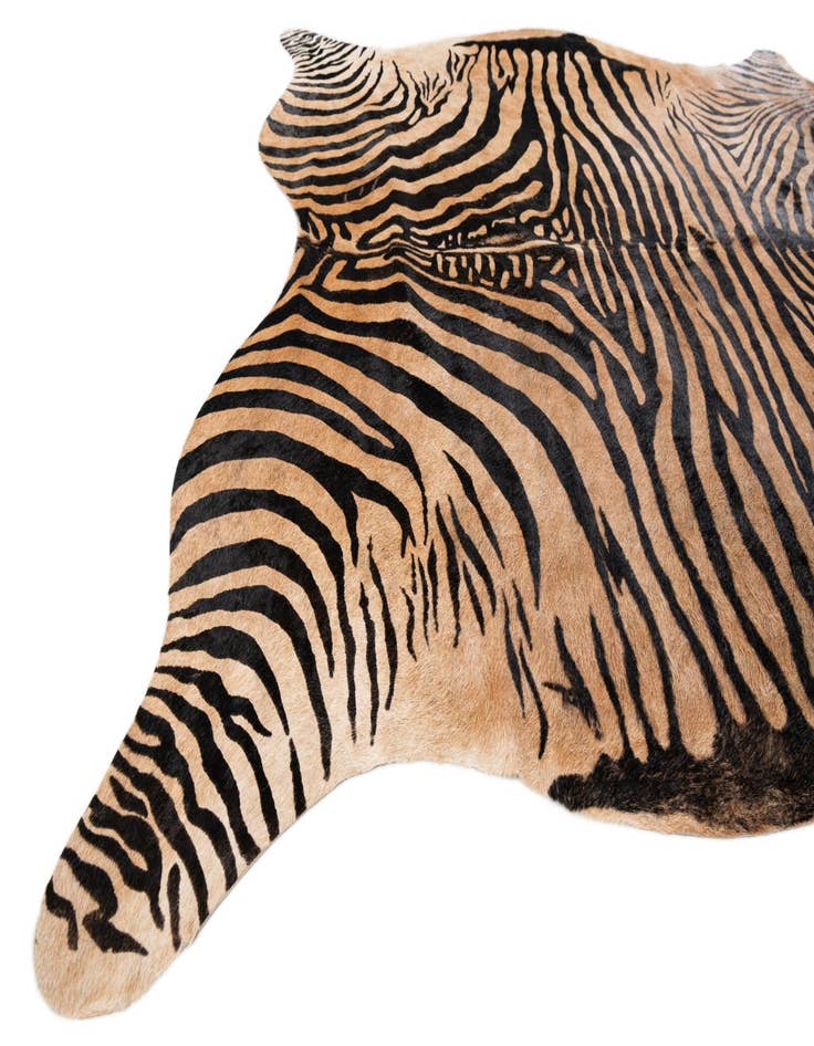 Detail image of  6' 3 x 7' 2 Cowhide Leather Freeform Rug