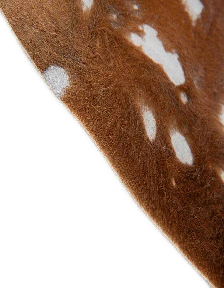 Detail image of  6' 1 x 6' 5 Cowhide Leather Freeform Rug
