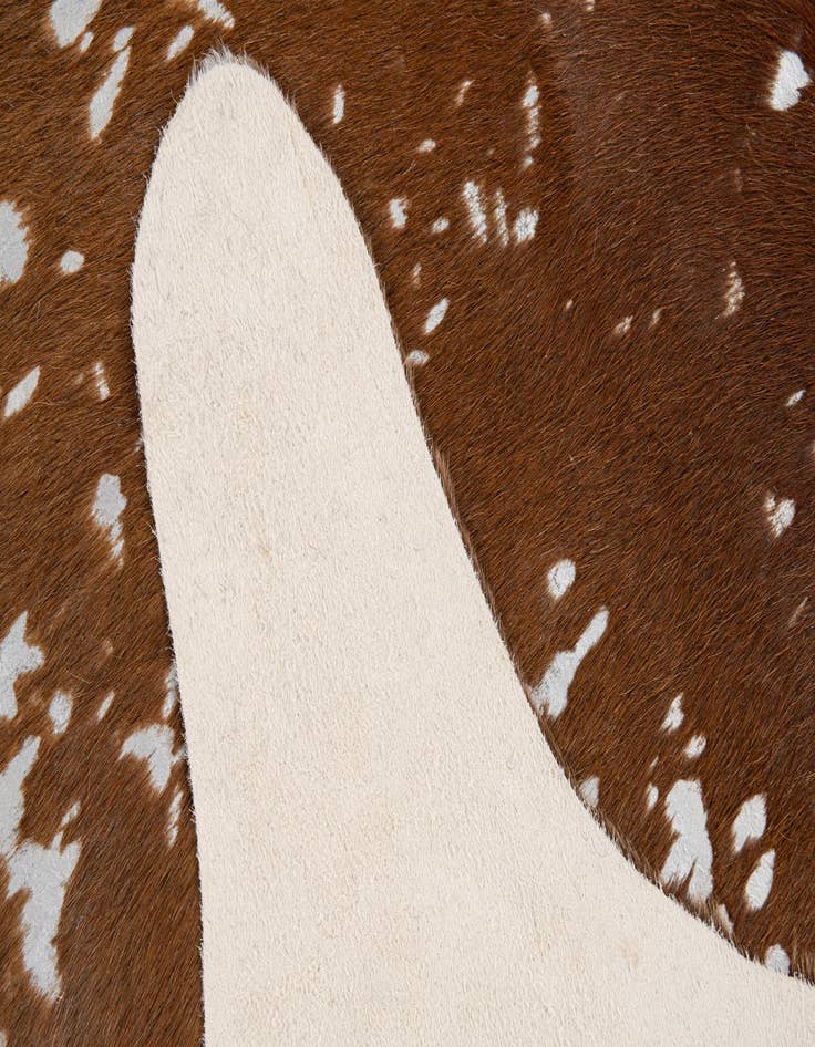 Detail image of  5' 9 x 6' 10 Cowhide Leather Freeform Rug