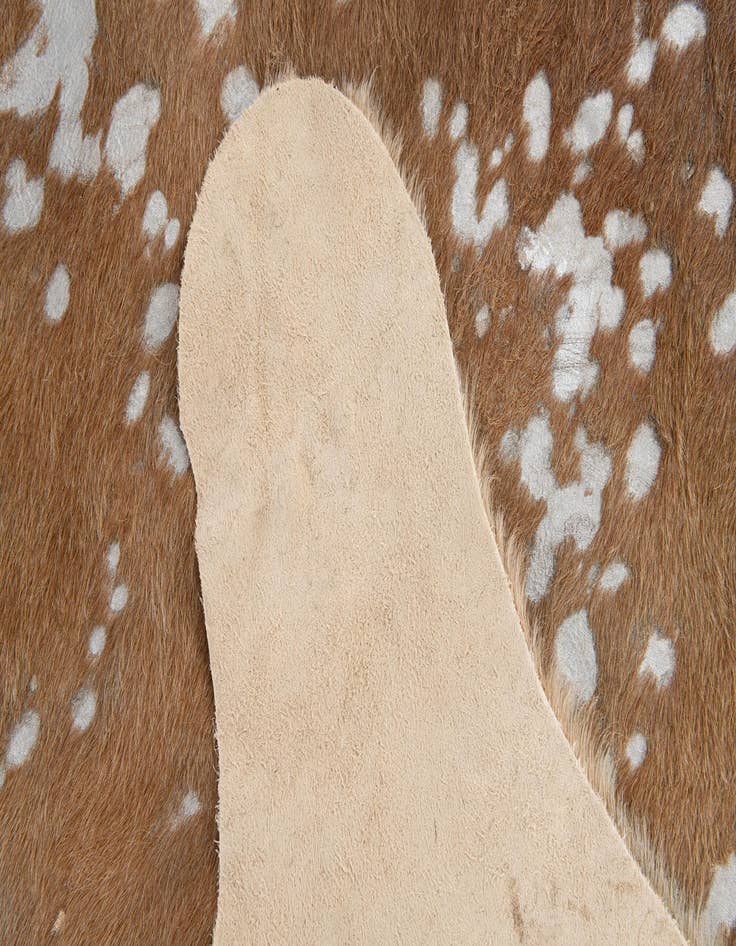 Detail image of  7' x 7' 3 Cowhide Leather Freeform Rug