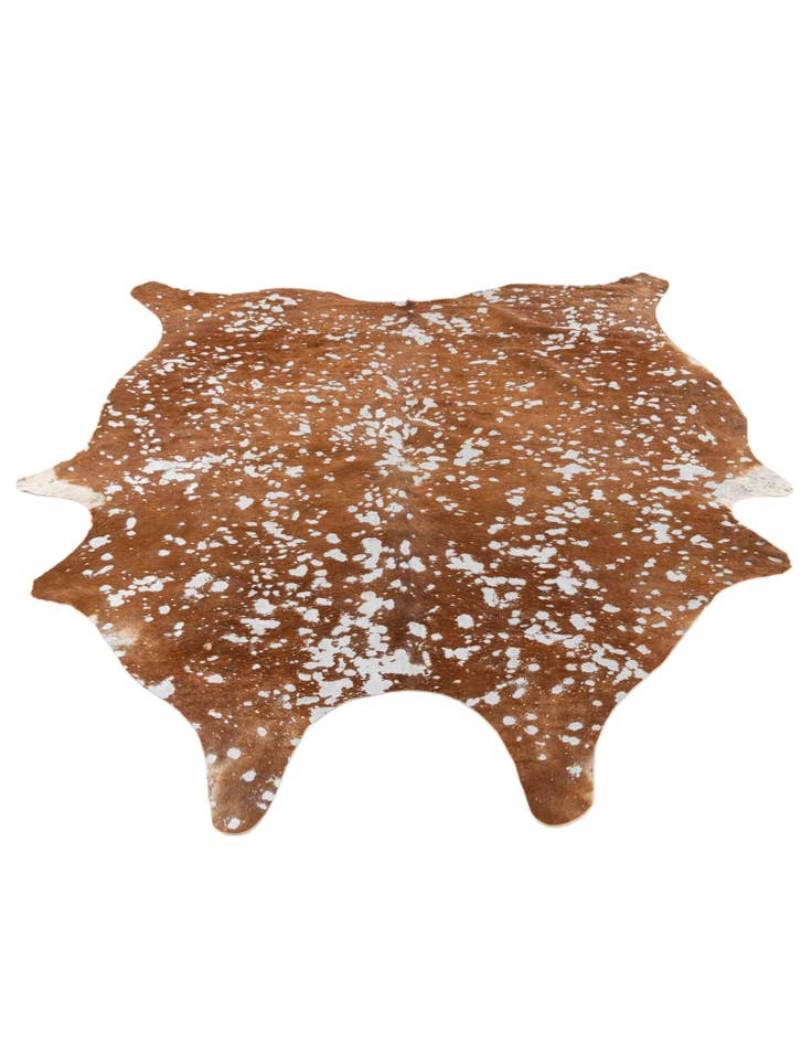 Detail image of  6' 2 x 6' 9 Cowhide Leather Freeform Rug