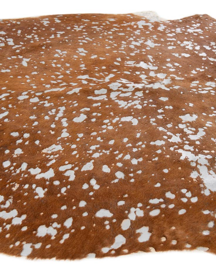 Detail image of  6' 2 x 6' 9 Cowhide Leather Freeform Rug