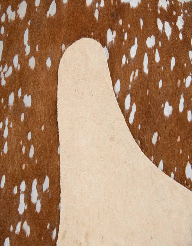 Detail image of  6' 2 x 6' 9 Cowhide Leather Freeform Rug