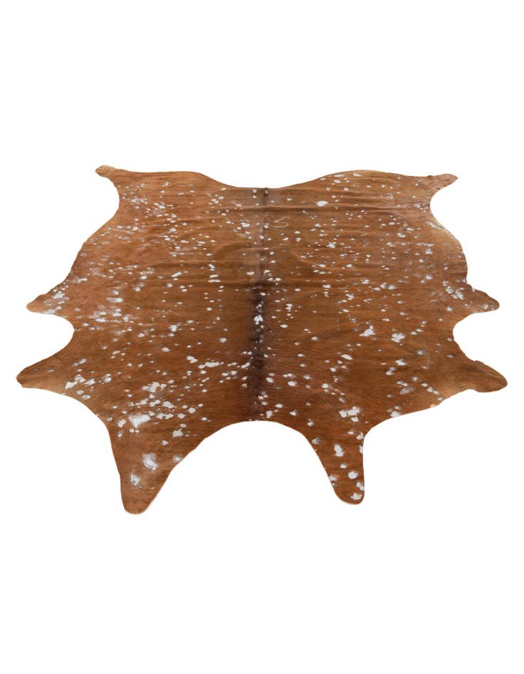 Detail image of  6' 5 x 6' 10 Cowhide Leather Freeform Rug