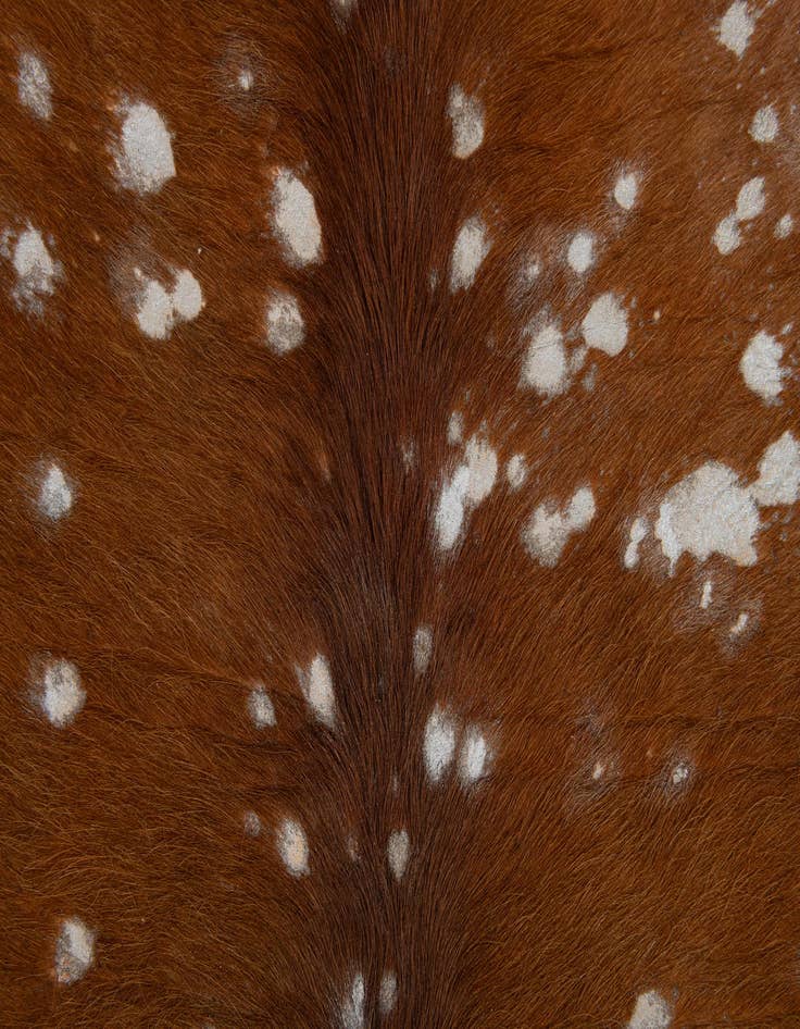 Detail image of  6' 5 x 6' 10 Cowhide Leather Freeform Rug