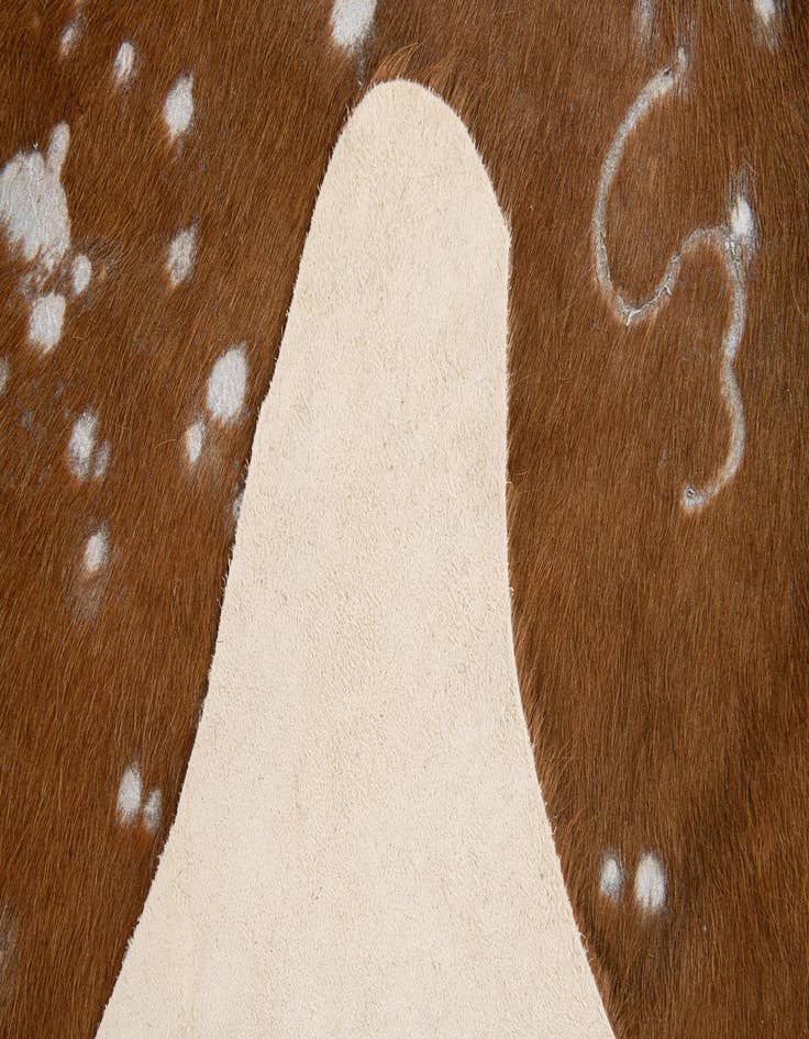 Detail image of  6' 5 x 6' 10 Cowhide Leather Freeform Rug