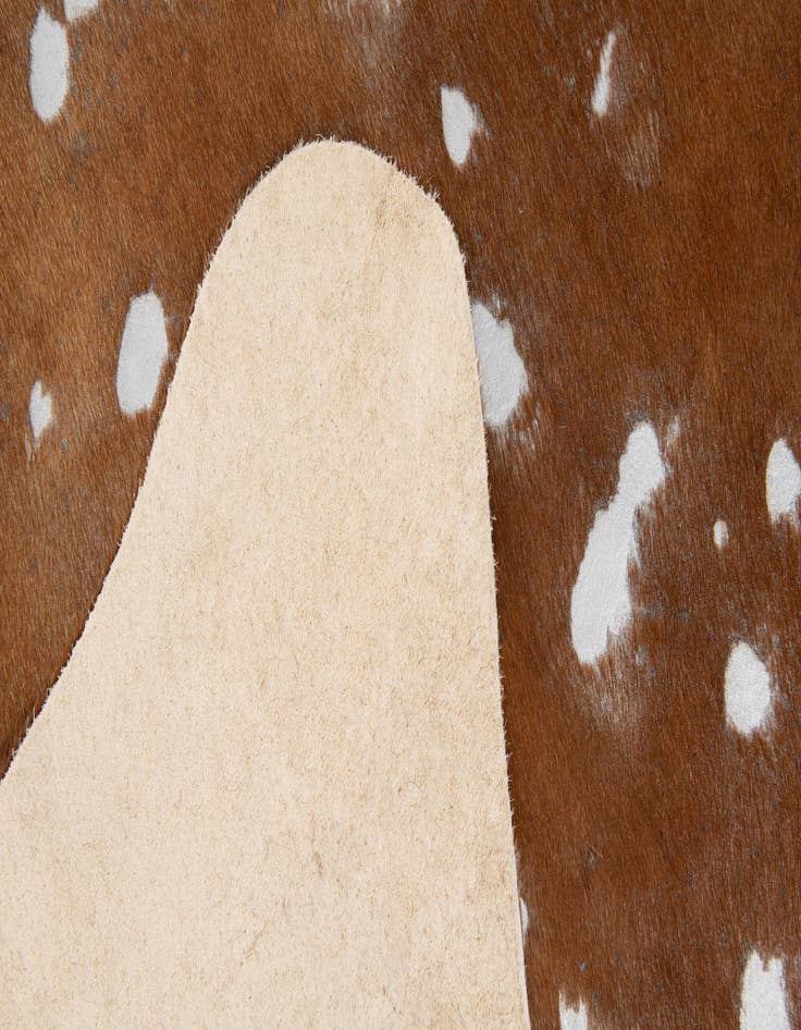 Detail image of  6' 8 x 7' Cowhide Leather Freeform Rug