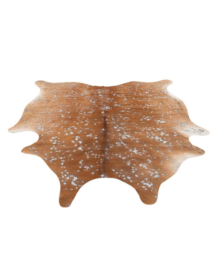 Detail image of  6' 6 x 7' 1 Cowhide Leather Freeform Rug