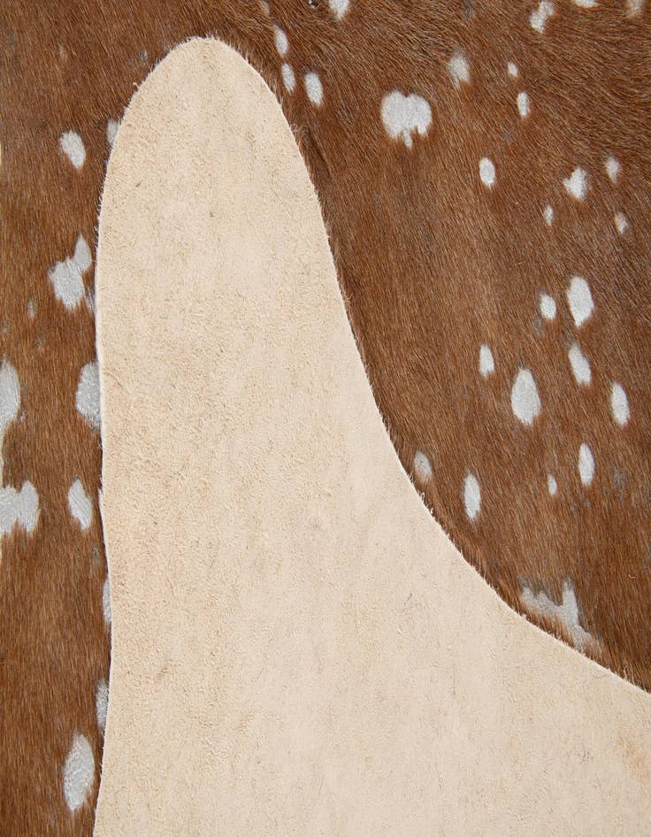 Detail image of  6' 7 x 7' 3 Cowhide Leather Freeform Rug