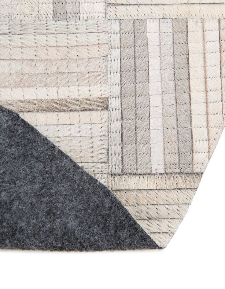 Detail image of  7' 10 x 7' 10 Cowhide Leather Round Rug