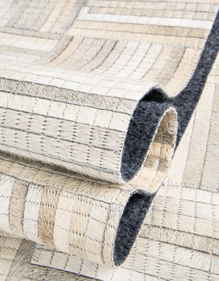 Detail image of  7' 10 x 7' 10 Cowhide Leather Round Rug