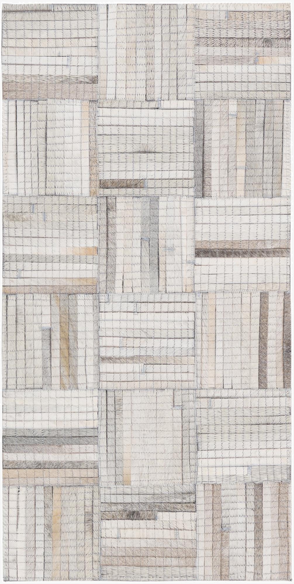  1' 2 x 3' 1 Cowhide Leather Runner Rug