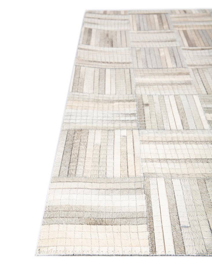 Detail image of  7' 10 x 7' 10 Cowhide Leather Square Rug